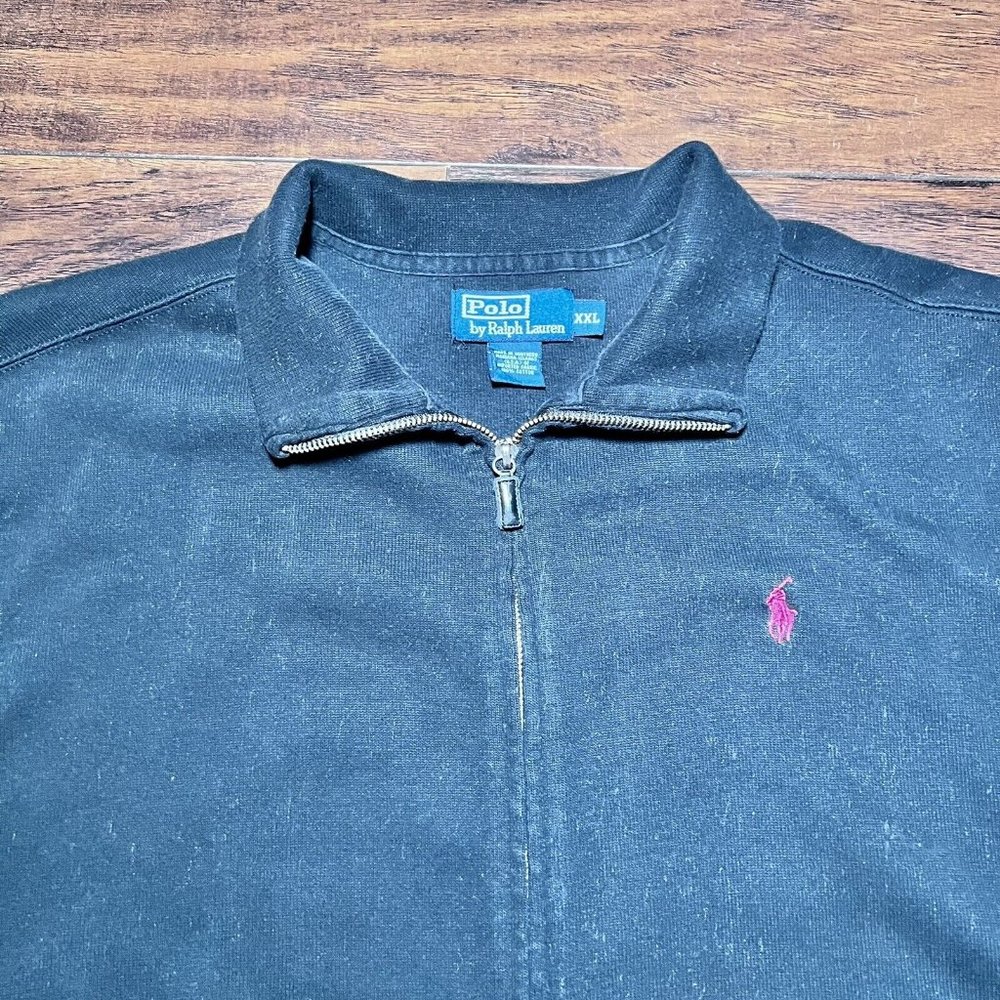 Polo Ralph Lauren Full Zip Sweater Jacket Black Red Men’s Size XXL - Picture 2 of 8